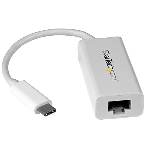 StarTech.com Adattatore Ethernet USB-C, Convertitore USB Type-C a Ethernet Bianco, Adattatore di rete LAN da USB 3.0 a RJ45, USB Tipo-C a Gigabit Ethernet, Windows e Mac, US1GC30W