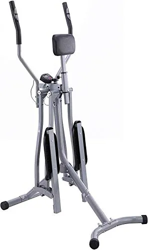 Nova Cross Trainer con Display LCD, Carico Massimo 120 kg, Sensore di Frequenza Cardiaca e Supporto Addominale, Acciaio - Air Walker, Stepper con Manubrio