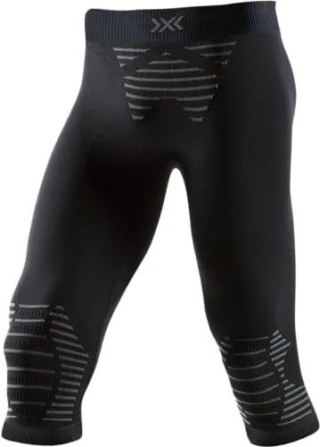 X-Bionic Uomo Pantaloni Corsa, Jogging, Fitness Training, Black, Charcoal, L