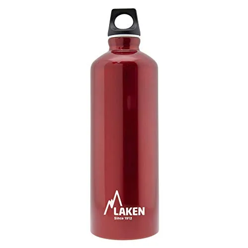 Laken Futura Borraccia di Alluminio, Bottiglia d'acqua con Apertura Stretta e Tappo a Vite con Anello 750 ML, Rosso