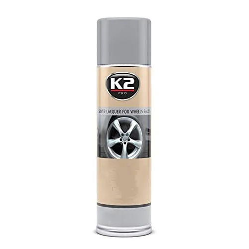 RAE K2 Argento Vernice Spray Smalto Ruote Cerchioni AntiGraffio Metallizzato Cerchi Auto Moto 500ml XL