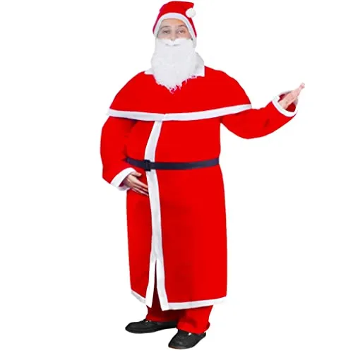 vidaXL Costume Babbo Natale Tradizionale Taglia Unica Cappotto Lungo Natale