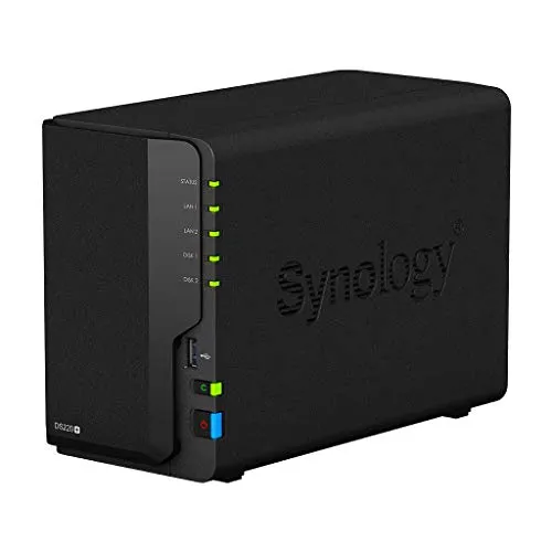 Synology Soluzione NAS desktop DS220+ da 8 TB a 2 bay, installata con 2 unità IronWolf Seagate da 4 TB