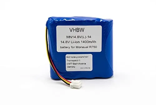vhbw Li-Ion batteria 1400mAh (14.8V) compatibile con home cleaner robot lavapavimenti sostituisce Moneual Rydis 10J001026