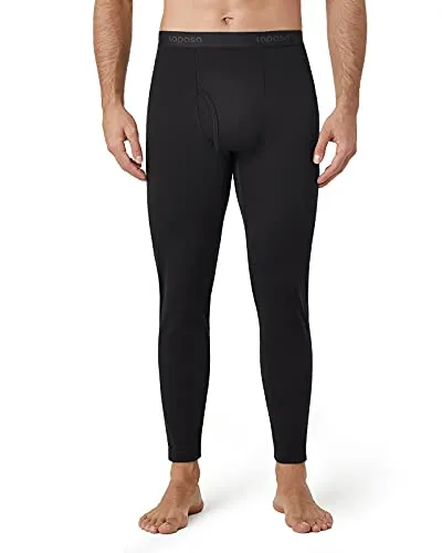 LAPASA Pacco da 2 o 1 Calzamaglie Termica Uomo Fodera in Pile Peso Medio/Pesante Pantaloni Termici Sportivi Strato Base Intima Leggings Caldi Nero (Pacco da 1) XXL