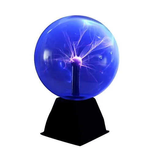 DAXGD Lampada a sfera al plasma, luce al plasma magica da 5 pollici, sfera al plasma sensibile al tocco con lampada statica a sfera, 220 V, luce blu