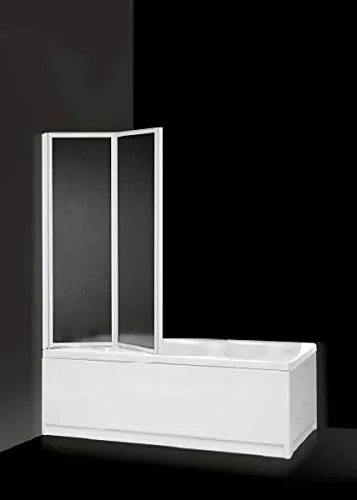 Box sopravasca paratia due ante pieghevoli acrilico e alluminio bianco 90cm CAROLA