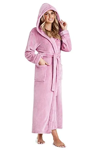 CityComfort Vestaglia Donna, Vestaglia Donna Invernale in Morbidissimo Pile S - XL (Orchidea, S)