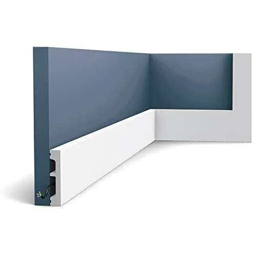 Battiscopa Orac Decor SX157 AXXENT SQUARE zoccolino cornice parete profilo multifunzione design moderno bianco 2 m