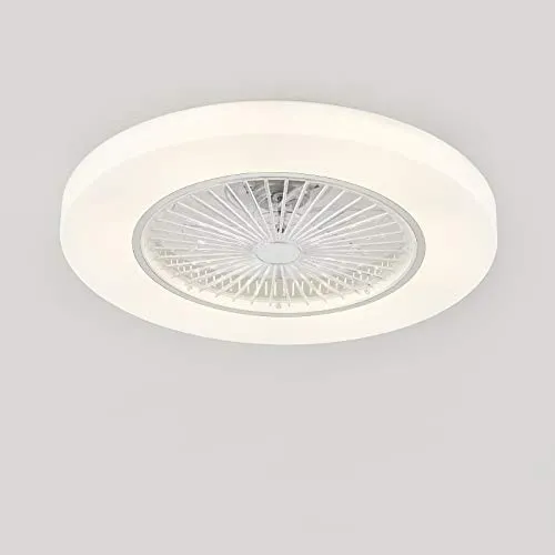 SUZNIU Ventilatore a soffitto con Lampada, Ventilatore a soffitto con luci a LED, 3 velocità con Telecomando, 3 Colori dimmerabili, 36W LED Lampada a soffitto plafoniere per Soggiorno Camera da Letto