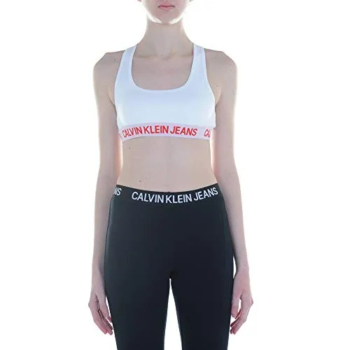 Calvin Klein Jeans Sports Bra Top Donna J20J211229 112 Bright White (M)