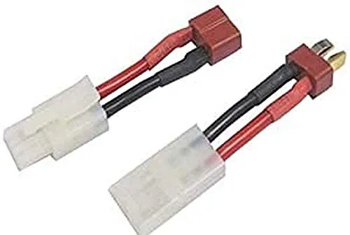 YUNIQUE ITALIA 1 Pezzo Deans a T Adattatore di Carica del connettore Tamiya Cavo per Veicoli RC e Batteria Lipo, Colore Rosso Nero, YD-5QGX-HA14