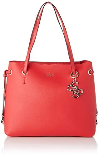 Guess Digital Shopper Borsa a Spalla da Donna, Rosso, Taglia Unica