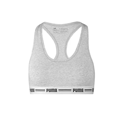 PUMA Iconic Women's Racerback Top (1 Pack) Reggiseno Sportivo, Grey Melange, L Donna