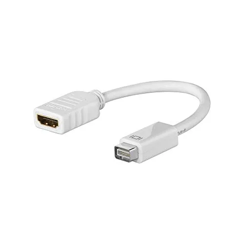 Goobay 51745 Mini DVI/HDMI per Cavo Adattatore, Bianco, 0.1m Lunghezza del Cavo