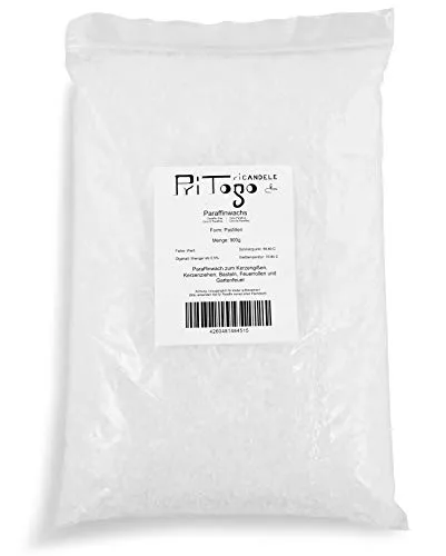 Pritogo - Cera di paraffina per candele, 900 g/4,5 kg, colore: bianco, granulato/pastiglie