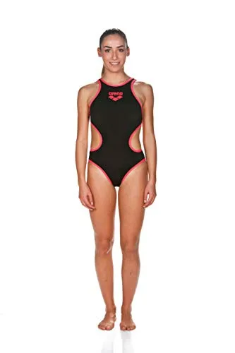 Arena Donna One Biglogo One Piece Fl Nero/Fluo Rosso 42