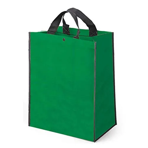 Aurora Store 10 x Borsa Shopper per la Spesa Riutilizzabile in Polipropilene EXTRA RESISTENTI Senza Stampa Frutta e Verdura tinta unita con doppio manico e chiusura con bottone dimensioni 43x45x24cm