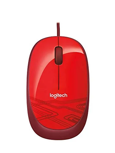 Logitech M105 Mouse USB Cablato, 3 Pulsanti, 1000 DPI, Ambidestro, Compatibile con PC/Mac/Laptop, Rosso