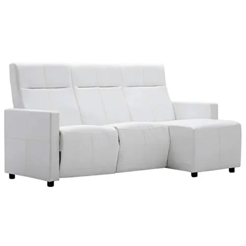 vidaXL Divano Reclinabile a L in Similpelle Bianco Sdraio Sofa Arreddo Salotto