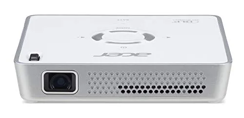 Acer C101i Proiettore con Risoluzione 480p, Contrasto 1.200:1, Luminosità 150 ANSI, Connessione HDMI, Durata della Lampada 20.000 ore, Speaker integrato, Bianco