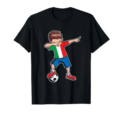 Maglietta da calcio italiana, per ragazzi e uomini Maglietta