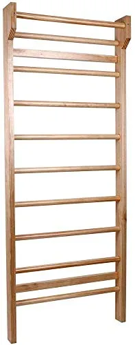 Nova Scala Svedese in Legno per Bambini e Adulti Spalliera - 195 x 80 x 14cm, Fino a 100kg di carico - Spalliera Singola Spalliera Ginnastica Parete Palestra