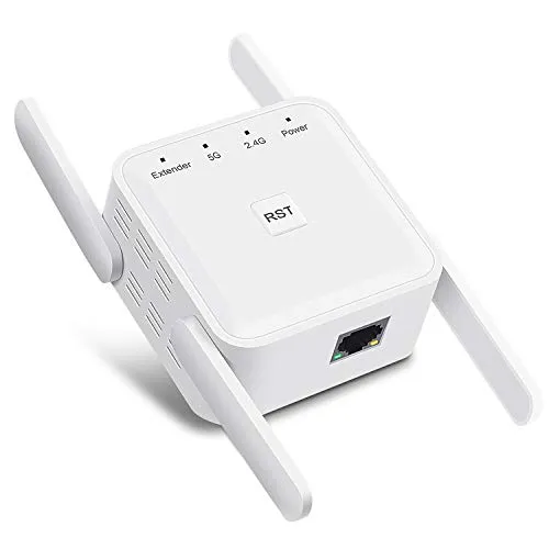 Ripetitore WiFi Wireless Amplificatore WiFi Repeater Range Extender Universale WiFi Extender 1200 Mbps 5GHz 2.4GHz,Ripetitore Segnale WiFi,4 Antennas