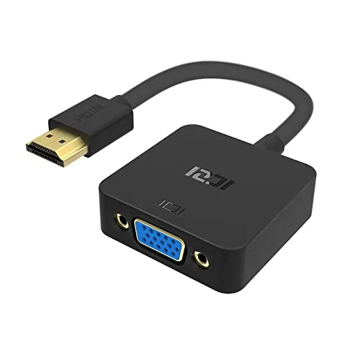 ICZI Adattatore HDMI a VGA, 1080p 60hz Full HD Convertitore HDMI Maschio to VGA Femmina per Computer Portatili, Chromebook, Raspberry Pi, Xbox, Proiettore, Monitor