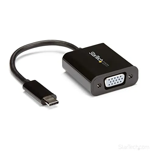 StarTech.com Adattatore USB-C a VGA, 1080p, Convertitore video per MacBook Pro, Dongle da USB tipo C a display/monitor/proiettore VGA, Nero, Versione aggiornata disponibile: CDP2VGAEC