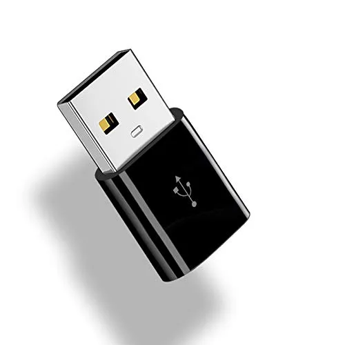 Adattatore da Micro USB Femmina a USB Maschio - Adatattore Micro USB a USB 2.0 per Ricarica e Trasferimento file, compatibile con tutti i cavi Micro USB (Black)