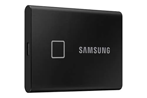 Samsung T7 Touch Portable SSD - 500 GB - USB 3.2 Gen.2 External SSD Metallic Black (MU-PC500K/WW)