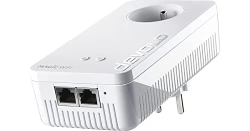Devolo Magic 1 WiFi 2-1-1 Adattatore CPL ultra-puissant fino a 1200 Mbits/S, con presa di corrente integrata, Bianco