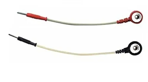 Coppia Adattatore per elettrodi elettrostimolatore da clip snap 4 mm a spinotto pin maschio 2 mm
