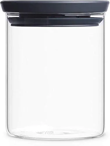 Brabantia 298288 Barattolo Rotondo in Vetro Borosilicato, 0.6 l, Trasparente