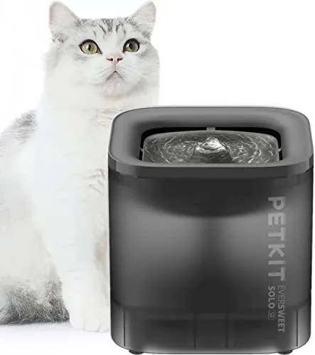 PETKIT CYBERTAIL Fontanella per Gatti, Fontanella per Gatti Senza Fili,25dB Silenziosa,Fontanella per Cani,con Luci A LED,3.0 Aggiornare l'elemento Filtrante,Pompa dell'Acqua Senza Fili,1.8 L