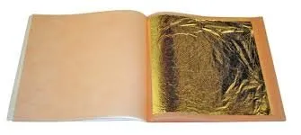 Sim Gold Leaf 20 Fogli Oro Puro 24 Carati Alimentare Commestibile per Pasticceria, Decorazioni di Lusso, 44 x 44 mm