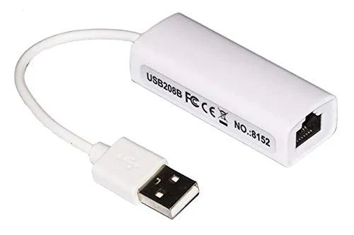 Nilox Adattatore USB 2.0 Ethernet 100Mbps RJ45 10/100, Bianco