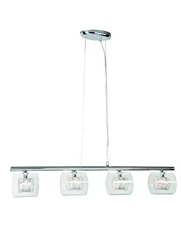 Philips Massive Callas Lampadario Moderno, in Metallo, con 4 Cilindri in Vetro, Max 40 W