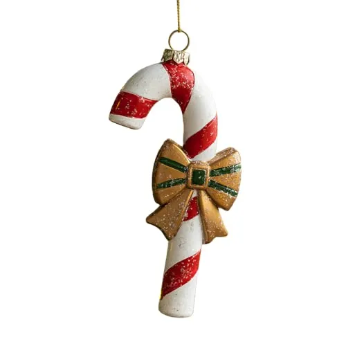 Ornamento di Natale singolo addobbo da appendere in plastica per albero di Natale – Oggetti Natalizi Decorazioni Artigianale 1 Pezzo (Candy Cane)
