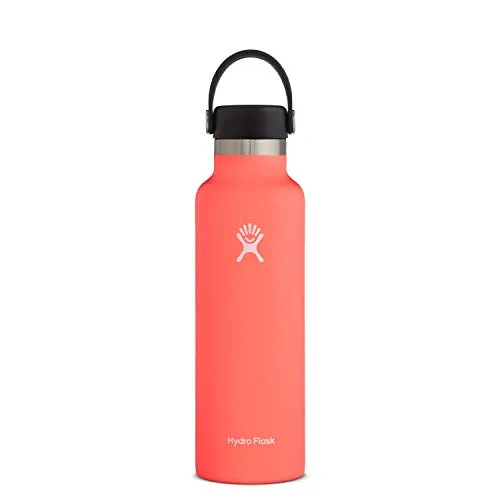 Hydro Flask Borraccia termica da 621 ml (21 oz) in acciaio inossidabile e isolamento sottovuoto con imboccatura standard e tappo antigoccia Flex Cap, Hibiscus