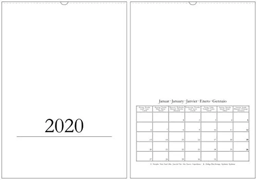 Calendario fai da te & foto 2020, in DIN A3 / A2 – Calendario da parete – formato verticale/alto – Calendario creativo fai da te fai da te fai da te – XL/XXL – Bianco – Multilingue