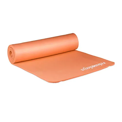 Relaxdays Tappetino da Yoga, 1 cm, Tappeto da Fitness, Accessori per Pilates e Aerobica, Sport, LxP: 60x180 cm, Arancio