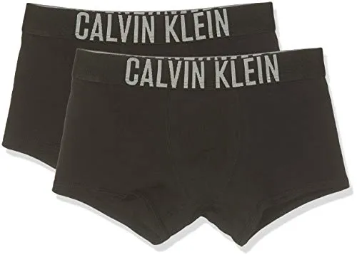 Calvin Klein 2 Pack Trunks Boxer, Nero (Black 001), Unica (Taglia Produttore: 10-12) Bambino