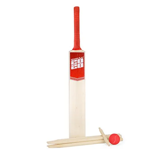 PowerPlay- Portable Set da Cricket Deluxe, Colore Rosso, Size 5 Bat, BG889