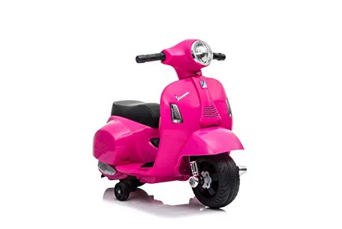 Babycar Moto Elettrica per Bambini Piaggio Mini Vespa ( Rosa ) 6 Volt con luci e Suoni Ufficiale con Licenza
