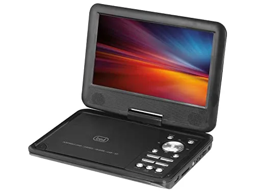 Trevi PDX 1409 S2 Lettore DVD Portatile 9", USB, SD, Presa Cuffia, Presa Accendisigari 12V, Batteria Ricaricabile, Gamepad con CD Videogiochi Incluso