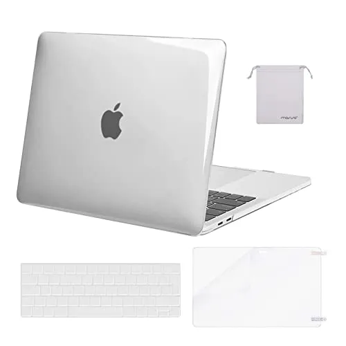 MOSISO Custodia Compatibile con MacBook Pro 13 2023-2016 M1 M2 A2289 A1708 A2159 A2251 A1706 A2338 A1989,Plastica Custodie Rigide&Borsa Portaoggetti&Proteggi Schermo&Tastiera Cover,Crystal Clear