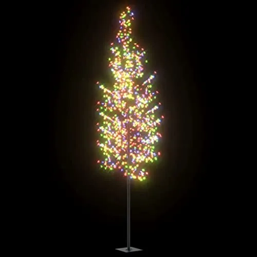 vidaXL Albero di Natale 1200 LED Colorati Ciliegio in Fiore 400 cm