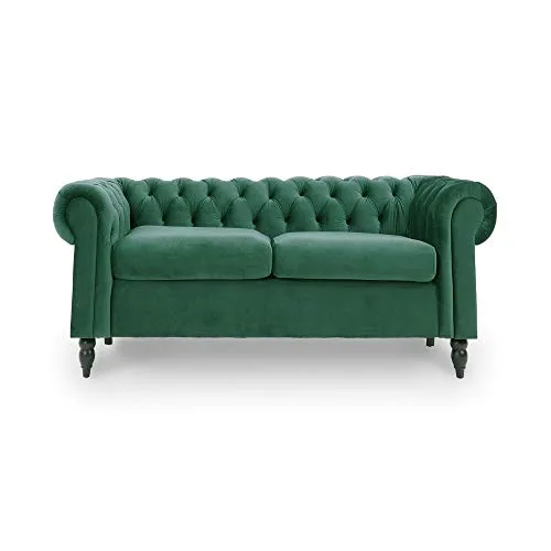 DecoInParis - Divano Chesterfield a 2 posti, in velluto, colore: Winston